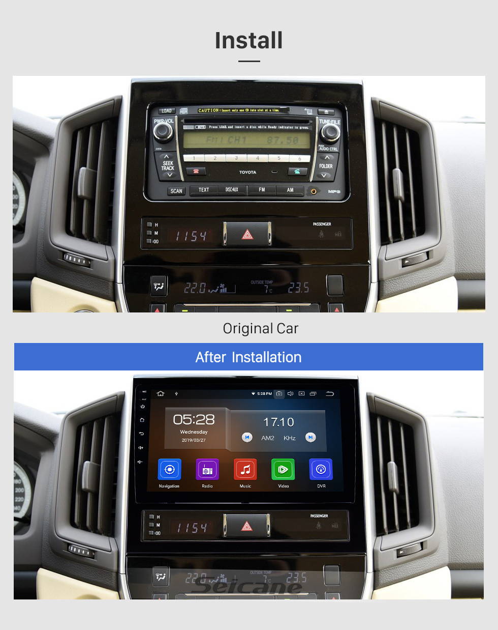 Seicane 9 Zoll Android 11.0 Radio für 2015-2018 Toyota Land Cruiser mit GPS-Navigation HD Touchscreen Bluetooth Carplay-Audiosystem-Unterstützung OBD2 Rearview-Kamera