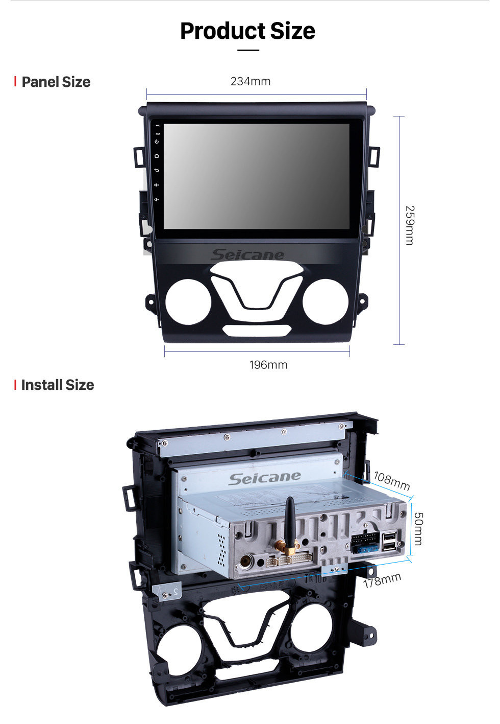 Seicane 2004-2010 Toyota Sienna Android 10.0 OEM 7 pouces HD écran tactile Radio Lecteur DVD Système de navigation GPS avec prise en charge WiFi Bluetooth DSP Commande au volant OBD II 1080P Vidéo