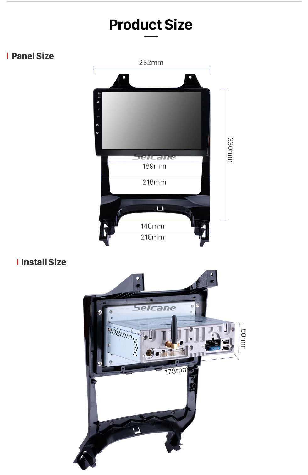 Seicane 2009-2012 Peugeot 3008 9 Zoll Android 11.0 1024 * 600 Touchscreen Auto Stereo Radio GPS-Navigationssystem Bluetooth Musik 4G WIFI 1080P Video Lenkradsteuerung