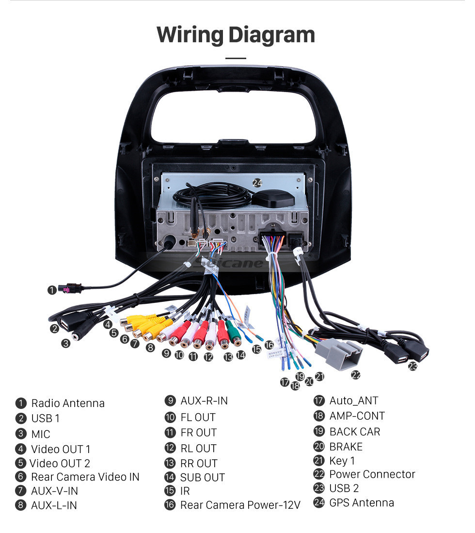 Seicane OEM 9 pulgadas Android 11.0 Radio para 2018-2019 Chevy Chevrolet Spark Bluetooth Wifi HD Pantalla táctil Navegación GPS Soporte USB Carplay TV digital TPMS