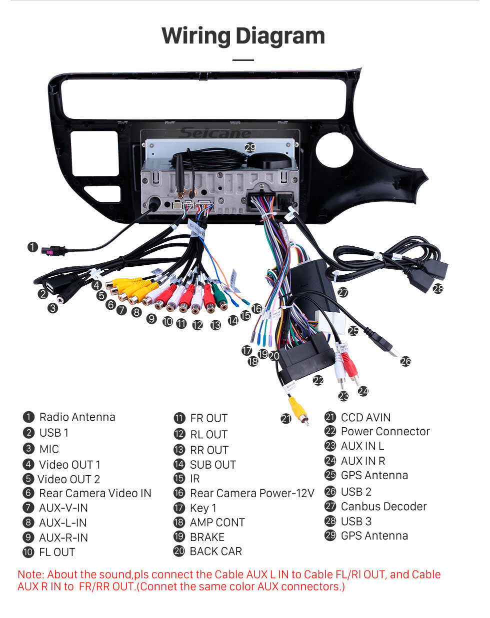 Seicane OEM 9 pulgadas Android 11.0 Radio para 2012-2015 Kia Rio LHD Bluetooth WIFI HD Pantalla táctil Música Navegación GPS Soporte de Carplay USB TV digital TPMS