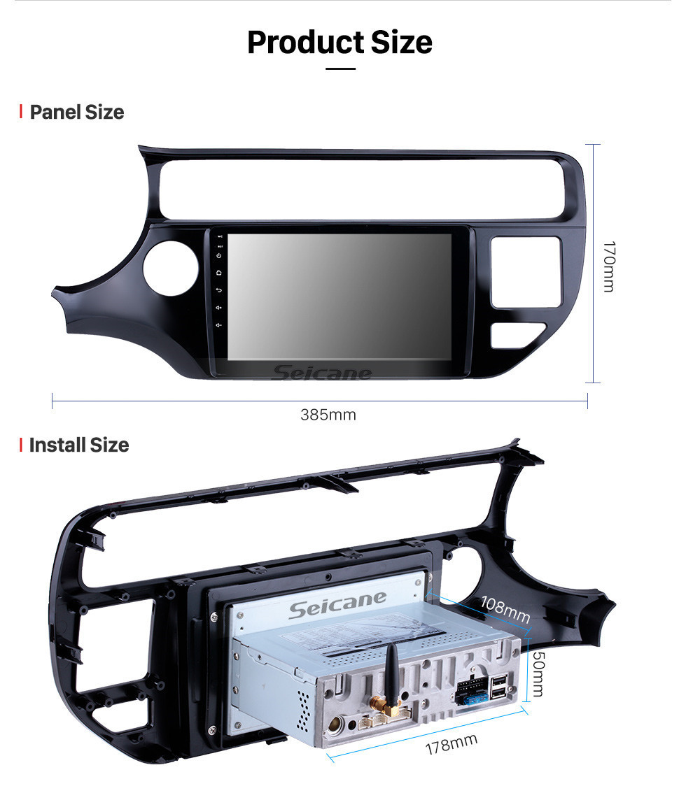 Seicane OEM 9 pulgadas Android 11.0 Radio para 2012-2015 Kia Rio LHD Bluetooth WIFI HD Pantalla táctil Música Navegación GPS Soporte de Carplay USB TV digital TPMS