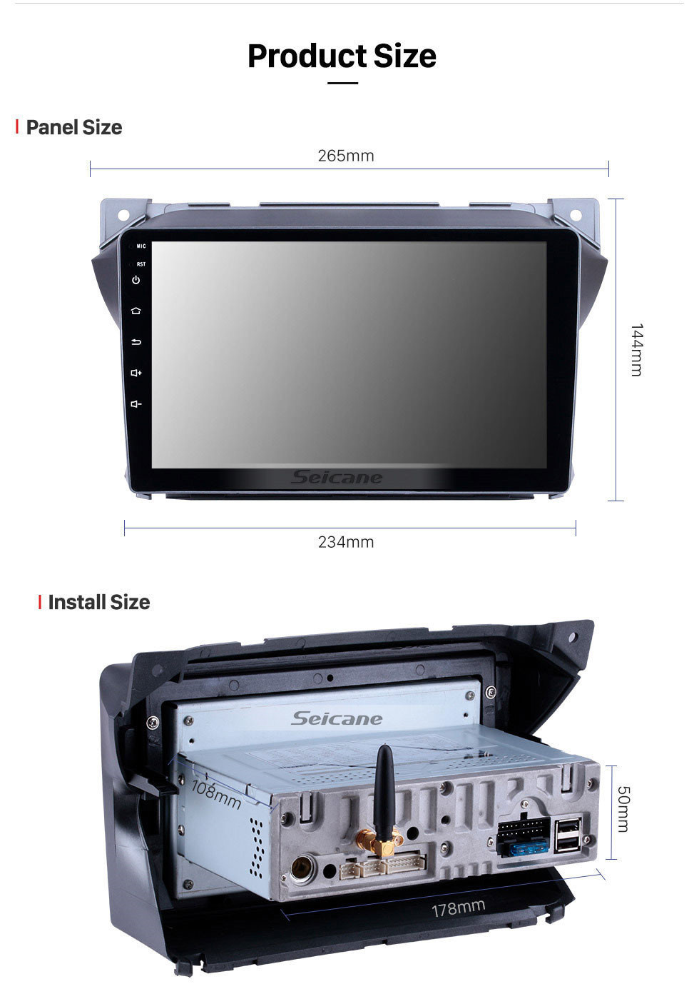 Seicane Android 11.0 HD Touchscreen 9 inch Radio for 2009-2016 Suzuki Alto with GPS Navigation Bluetooth Wifi music USB Mirror Link support DVD 1080P Video Carplay TPMS 4G module Digital TV