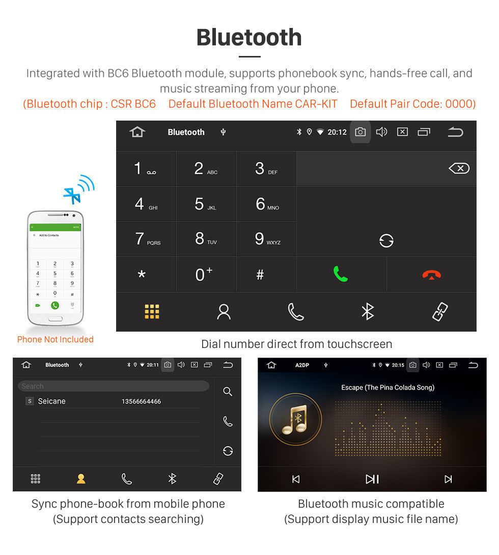 Seicane Android 11.0 HD Touchscreen 9-Zoll-Radio für 2009-2016 Suzuki Alto mit GPS-Navigation Bluetooth Wifi-Musik USB-Spiegel-Link-Unterstützung DVD 1080P Video Carplay TPMS 4G-Modul Digital TV