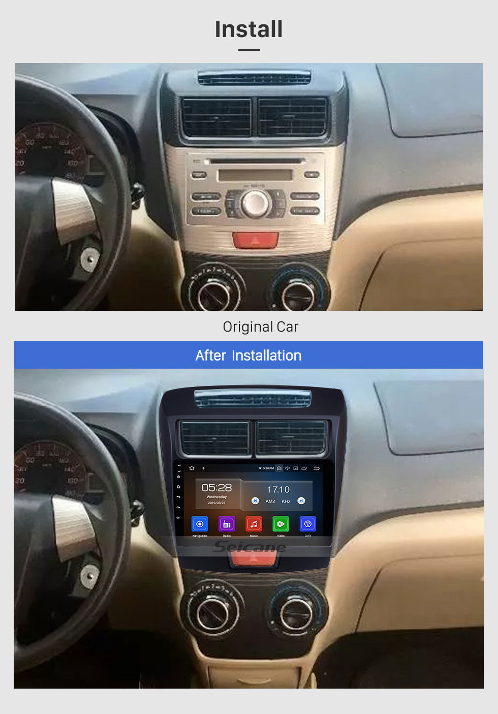Seicane Android 11.0 Autoradio 9 Zoll HD Touchscreen Bluetooth GPS-Navigationssystem für 2010-2016 Toyota Avanza Kopfeinheit Unterstützung 4G Wlan DVD-Spieler 1080 P Video USB Carplay Rückfahrkamera TPMS