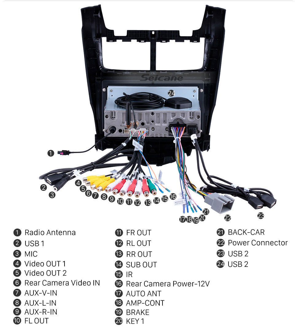 Seicane Android 11.0 Sistema de navegación GPS 9 pulgadas 1024 * 600 Radio de pantalla táctil para Chevy Chevrolet Aveo 2014 con enlace de espejo Bluetooth WIFI Soporte USB Reproductor de DVD DVR Cámara de respaldo TV Video SD