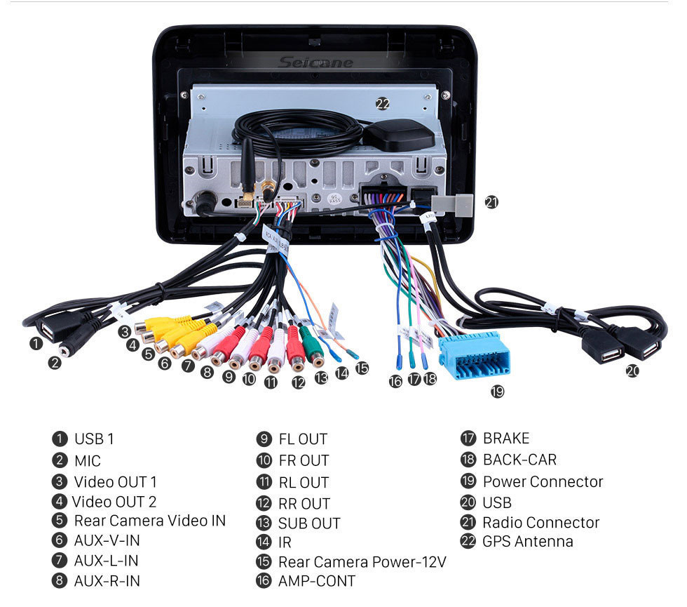 Seicane 2018 2019 Suzuki ERTIGA Android 11.0 HD Écran tactile Lecteur multimédia 9 pouces Lecteur multimédia Bluetooth Bluetooth Navigation GPS avec USB FM Prise en charge de la musique sans fil DVR Lecteur de DVD SCW Carplay OBD2
