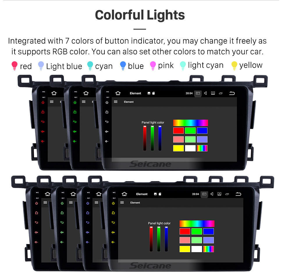 Seicane 9 pulgadas 2013-2018 Toyota RAV4 RHD Android 13.0 Car Stereo Bluetooth Sistema de navegación GPS compatible Reproductor de DVD TV Cámara de respaldo iPod iPhone USB AUX Control del volante