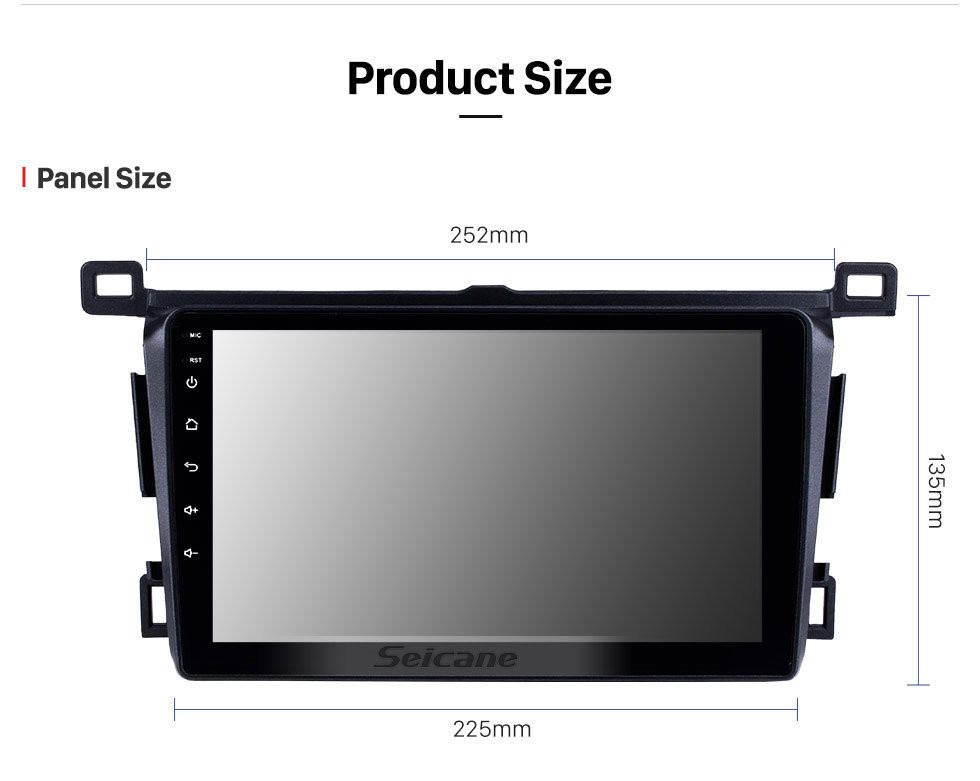 Seicane 9 pouces 2013-2018 Toyota RAV4 RHD Android 13.0 Autoradio Bluetooth Prise en charge du système de navigation GPS Lecteur DVD TV Caméra de recul iPod iPhone USB AUX Commande au volant