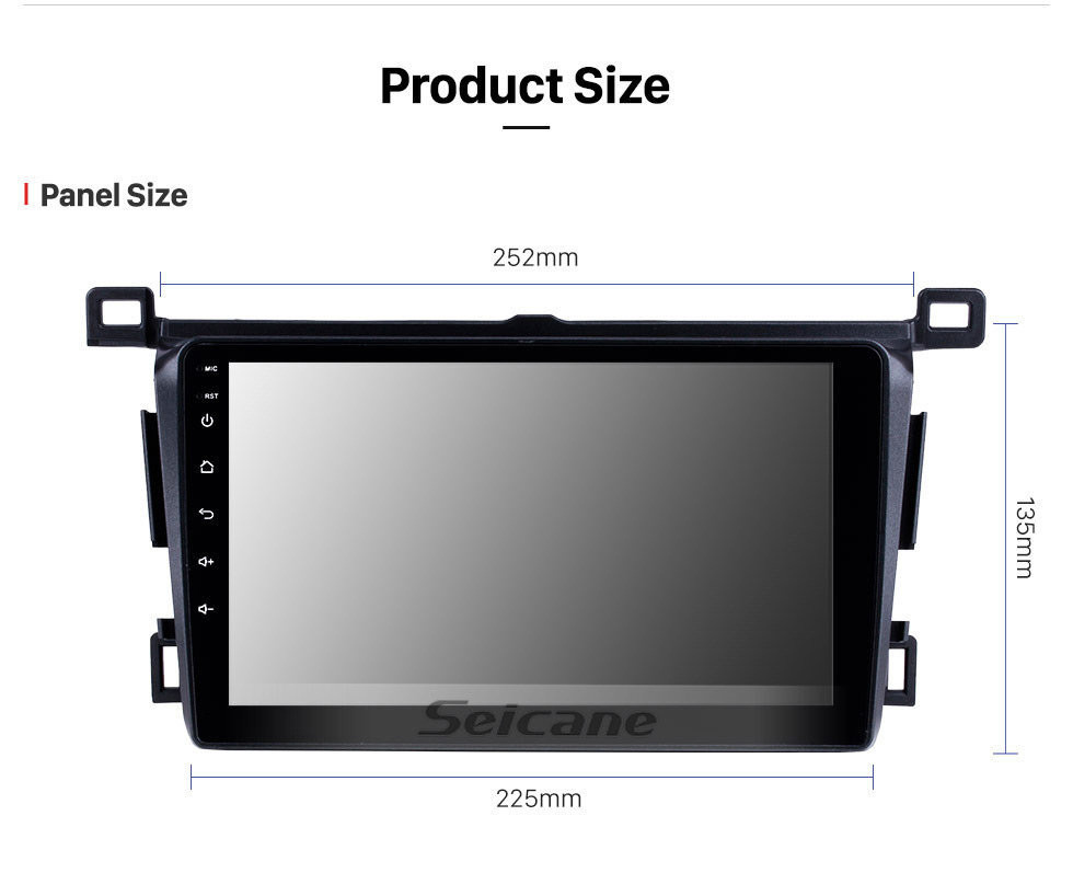 Seicane 2013-2018 Toyota RAV4 Left hand driving Android 13.0 9 inch GPS Navigation HD Touchscreen Radio WIFI Bluetooth USB AUX support DVD Player SWC 1080P Rearview Camera OBD TPMS Carplay