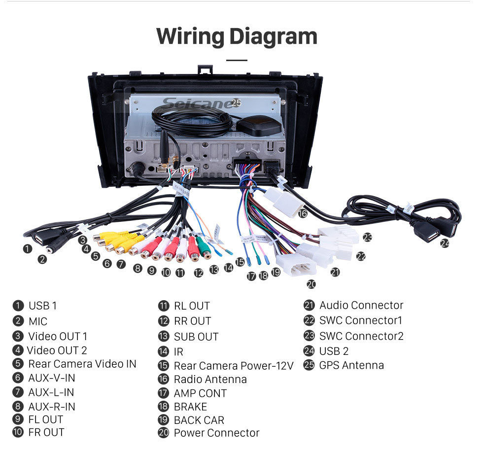 Seicane Estilo OEM Android 11.0 Sistema de navegación GPS de 9 pulgadas Unidad principal para Toyota AVENSIS 2009-2013 Radio FM RDS WIFI Bluetooth USB AUX soporte DVR Reproductor de DVD Cámara retrovisora SWC 1080P