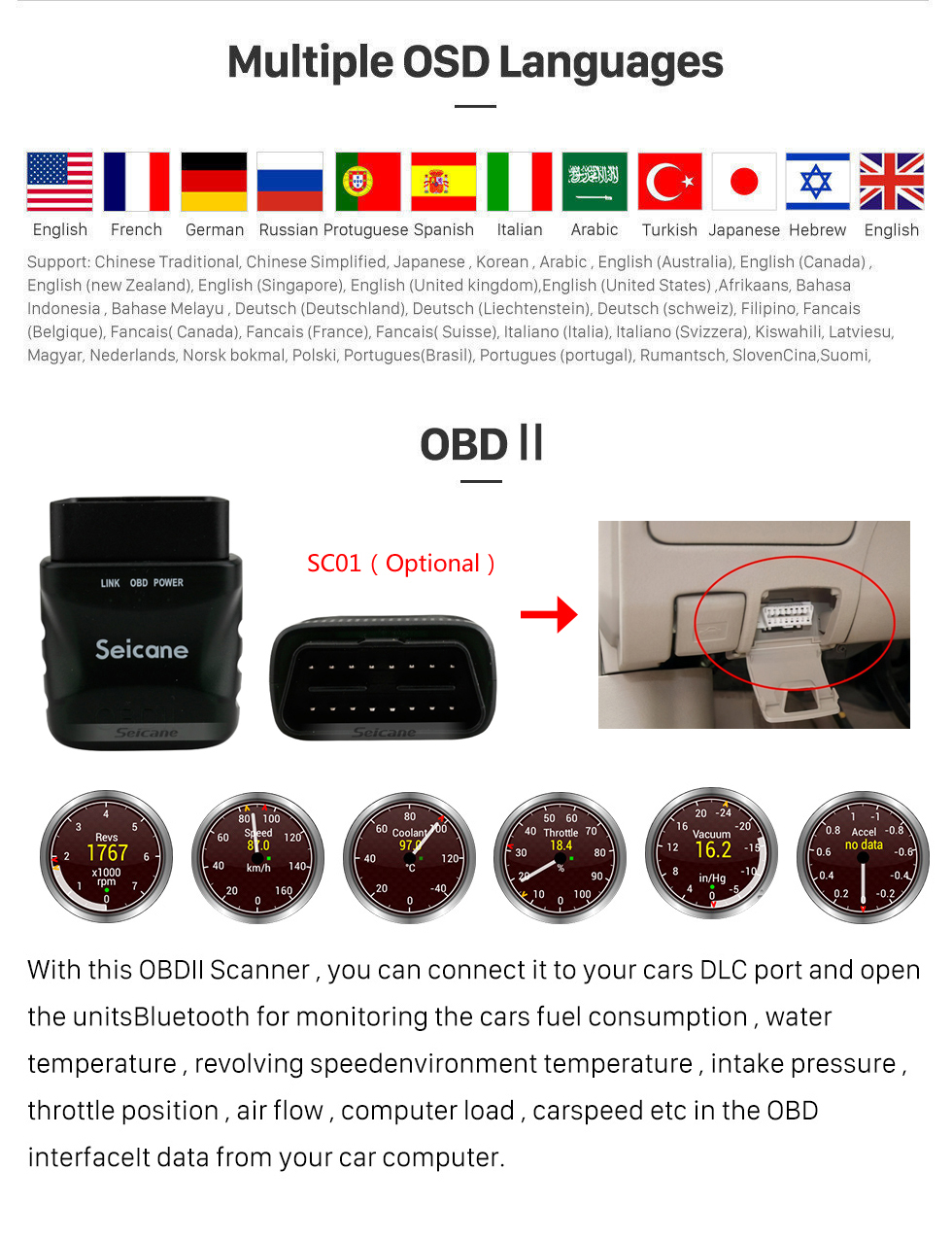 Seicane 10,1 pouces Android 13.0 2013 2014 2015 2016 2017 NISSAN TEANA ALTIMA Système de navigation GPS Bluetooth avec écran HDTouch 3G WiFi AUX Commande au volant Prise en charge USB 1080P TPMS DVR OBDII Caméra arrière