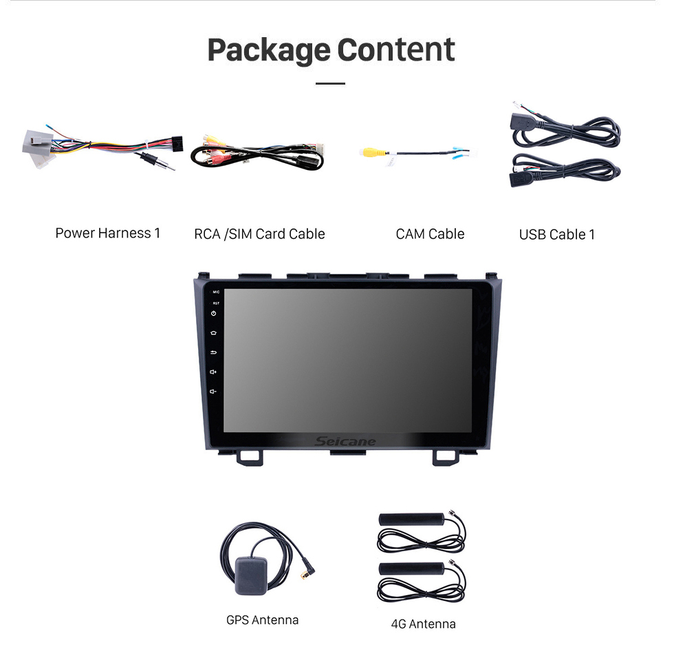 Seicane Android 11.0 GPS DVD Player for 2006 2007 2008-2011 Honda CRV Navigation system Support USB SD Bluetooth 3G WIFI Aux Rearview Camera Mirror Link OBD2 DVR