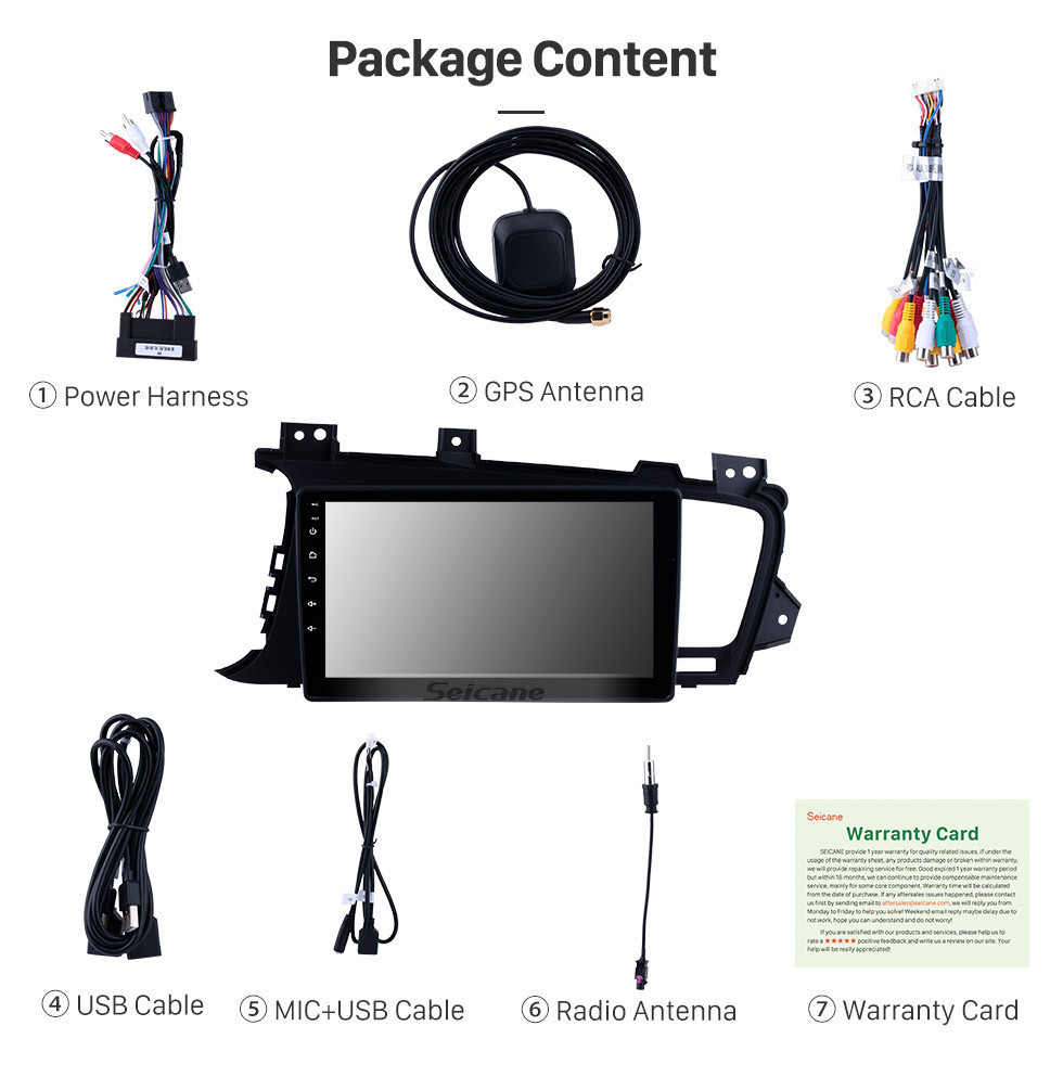 Seicane Android 12.0 Radio DVD-Player GPS-Navigationssystem für 2011 2012 2013 2014 KIA K5 LHD mit HD 1024 * 600 Touchscreen Bluetooth OBD2 DVR 3G WIFI Lenkradsteuerung USB SD Rückfahrkamera TV 1080P Videospiegelverbindung Seicane Android 12.0 Radio DVD-Player GPS-Navigationssystem für 2011 2012 2013 2014 KIA K5 LHD mit HD 1024 * 600 Touchscreen Bluetooth OBD2 DVR 3G WIFI Lenkradsteuerung USB SD Rückfahrkamera TV 1080P Videospiegelverbindung