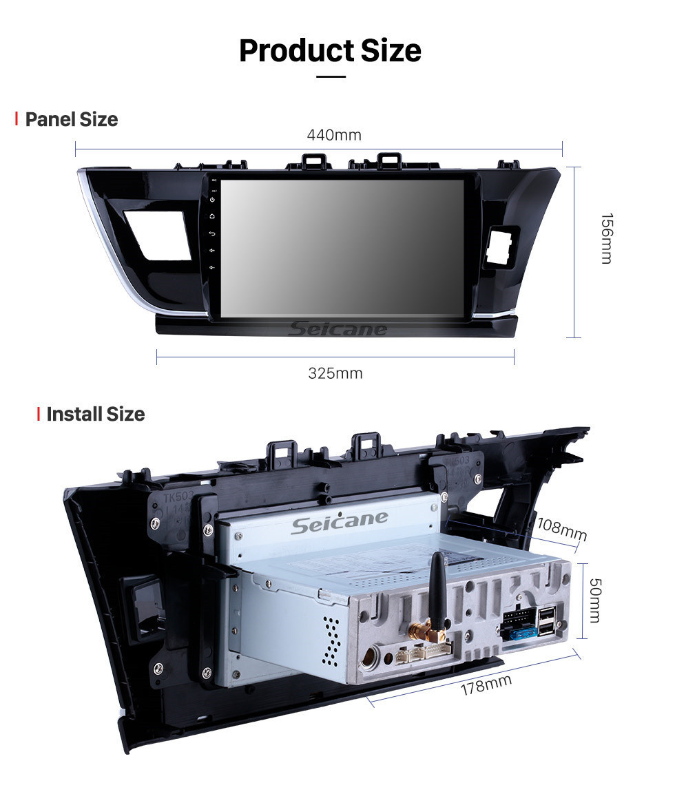 Seicane 10.1 polegada Android 11.0 HD touchscreen Rádio Sistema de Navegação GPS para 2014 Toyota Corolla RHD Bluetooth câmera Retrovisor TV 1080 P 4G WIFI Steering Wheel Control link espelho