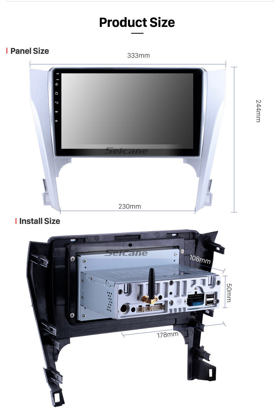 Seicane 10.1 pulgadas Android 11.0 unidad principal Sistema de navegación GPS para 2012 2013 2014 2015 Toyota CAMRY Bluetooth Radio soporte Reproductor de DVD Enlace espejo Pantalla capacitiva multitáctil OBD DVR Cámara de visión trasera TV 3G WIFI USB