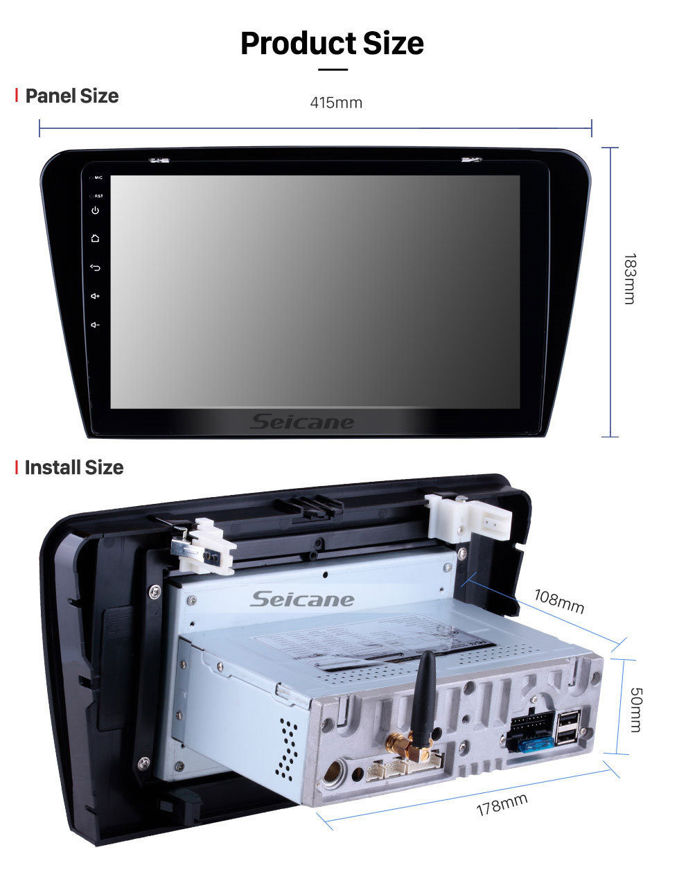 Seicane 10.1 polegadas HD Touchscreen Rádio Sistema de Navegação GPS Android 11.0 Para 2015 2016 2017 SKODA Octavia Suporte UV Controle de Volante Câmera de Backup Bluetooth 3G / 4G WIFI USB DVR OBD2