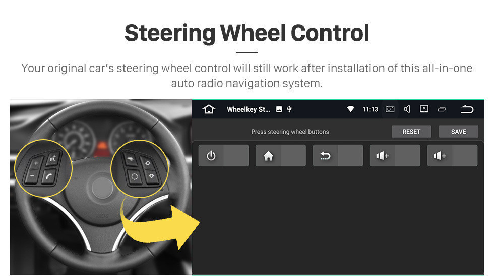 Seicane OEM 9 pulgadas HD Pantalla táctil Sistema de navegación GPS Android 11.0 para 2018 VW Volkswagen Soporte universal 3G / 4G WiFi Radio Bluetooth Vedio Carplay Dirección Control remoto