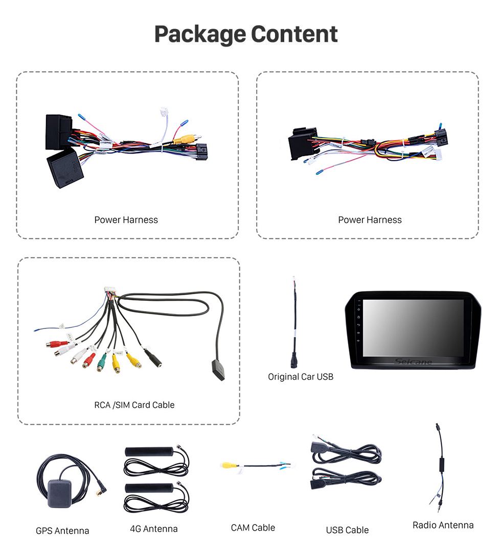 Seicane Radio à écran tactile HD Android 13.0 de 9 pouces pour 2012 2013 2014 2015 VW Volkswagen Passat JETTA avec système de navigation GPS WiFi 3G TPMS DVR OBD II Caméra arrière AUX USB Vidéo 3G WiFi Bluetooth 