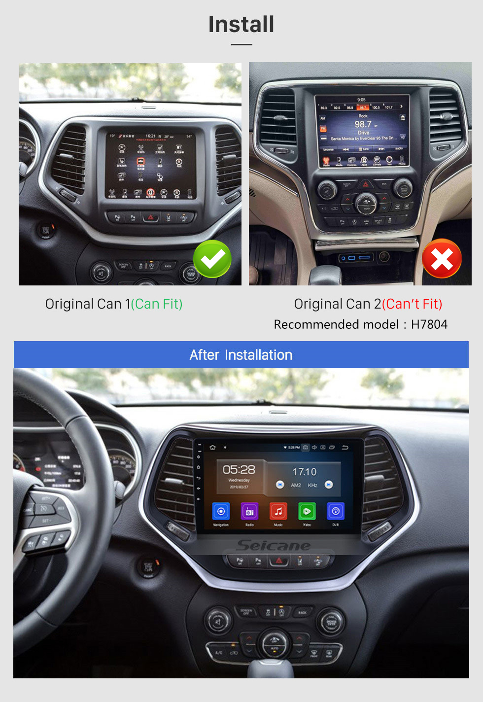 Seicane Sistema de navegação GPS de 10,1 polegadas Android 11.0 Rádio GPS 2016 Jeep Grand Cherokee com OBD2 DVR 4G WIFI Bluetooth Câmera de backup espelho link controle de volante