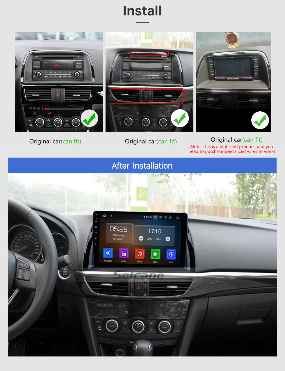 Seicane HD Touchscreen 10.1 inch Android 13.0 For Mazda CX-5 Radio GPS Navigation System Bluetooth Carplay support Backup camera Seicane HD Touchscreen 10.1 inch Android 13.0 For Mazda CX-5 Radio GPS Navigation System Bluetooth Carplay support Backup camera