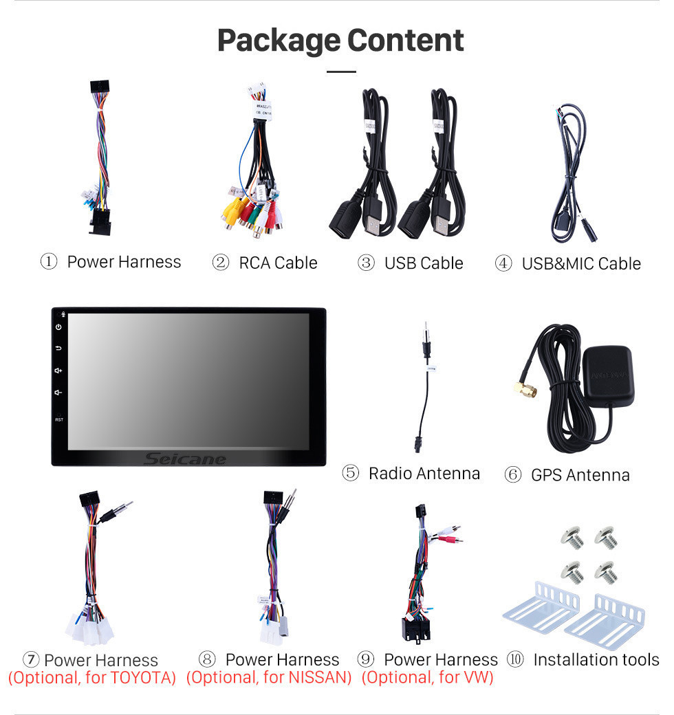 Seicane Android 11.0 Radio GPS Navigation System for Universal with DVD Player Bluetooth Touch Screen WiFi Mirror Link OBD2 Video DVR AUX Rearview Camera Seicane Android 11.0 Radio GPS Navigation System for Universal with DVD Player Bluetooth Touch Screen WiFi Mirror Link OBD2 Video DVR AUX Rearview Camera