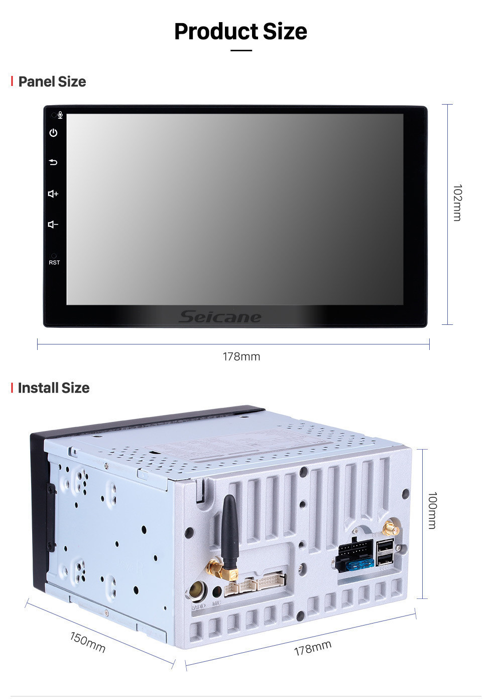 Seicane Android 11.0 Universal Radio GPS Navigation Car Stereo DVD Player Head Unit Touch Screen Bluetooth Music Rearview Camera Video AUX DVR Seicane Android 11.0 Universal Radio GPS Navigation Car Stereo DVD Player Head Unit Touch Screen Bluetooth Music Rearview Camera Video AUX DVR