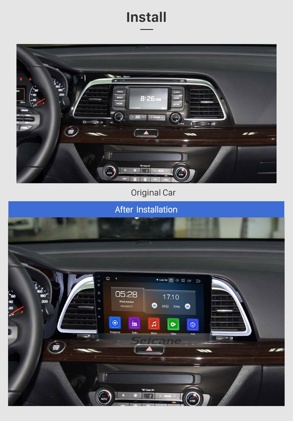 Seicane 9 Zoll Android 11.0 2014 2015-2018 Kia k4 Cachet Radio GPS-Navigationssystem mit HD-Touchscreen Bluetooth-Lenkradsteuerung Digital-TV-Spiegel-Verbindung-Rückfahrkamera TPMS RDS AUX