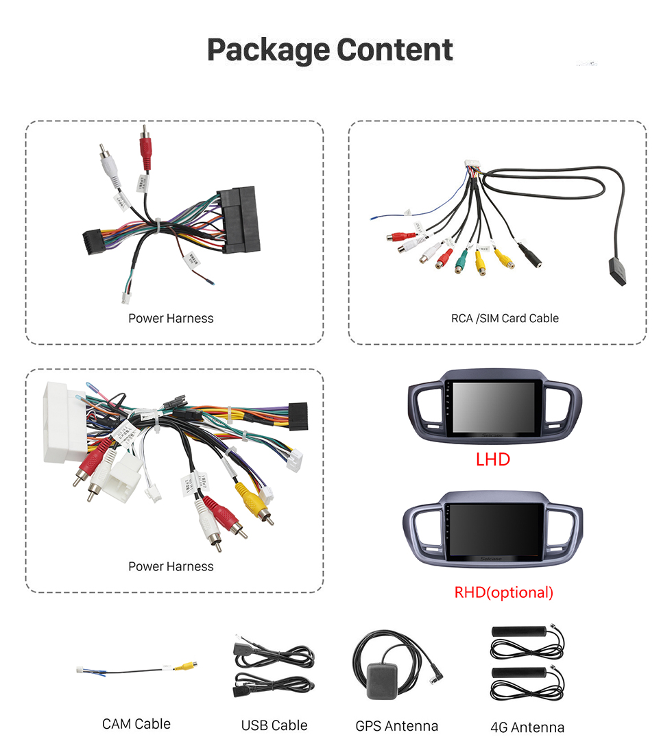 Seicane OEM 9 pulgadas HD Pantalla táctil Android 12.0 Reproductor multimedia para 2015 2016 2017 2018 KIA Sorento Radio Navegación GPS Bluetooth Música USB WIFI Enlace espejo Control del volante