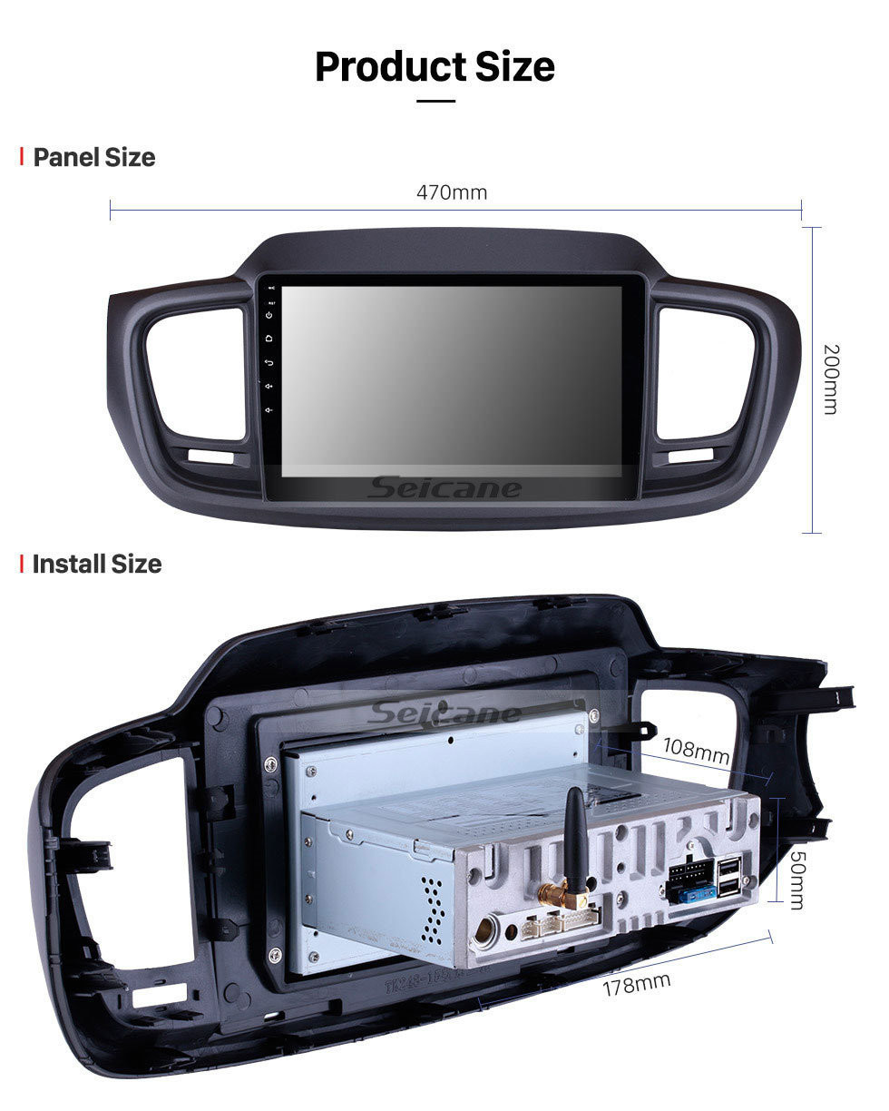 Seicane 9 Inch Android 11.0 GPS navigation system Radio for 2015 2016 Kia Sorento LHD with Mirror link HD 1024*600 touch screen OBD2 DVR Rearview camera TV 1080P Video 3G WIFI Steering Wheel Control Bluetooth USB Seicane 9 Inch Android 11.0 GPS navigation system Radio for 2015 2016 Kia Sorento LHD with Mirror link HD 1024*600 touch screen OBD2 DVR Rearview camera TV 1080P Video 3G WIFI Steering Wheel Control Bluetooth USB
