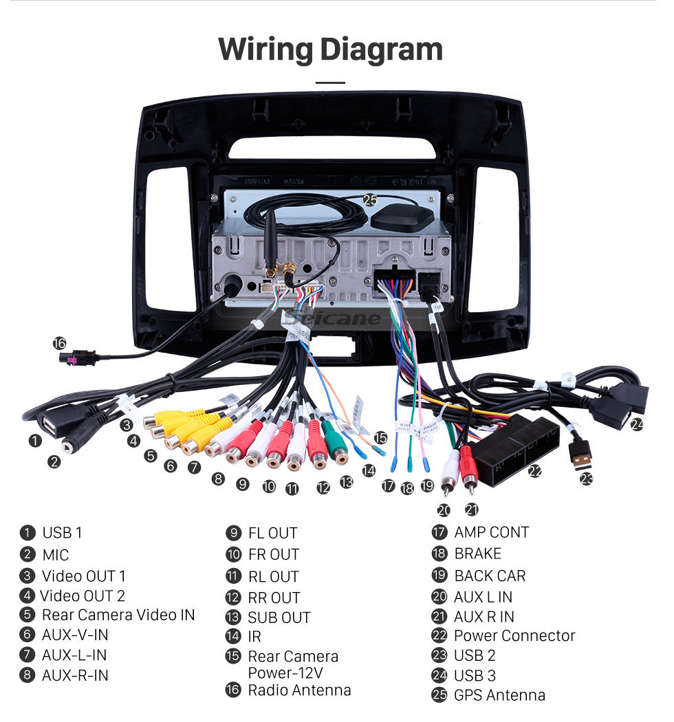 Seicane Android 11.0 2007-2011 HYUNDAI ELANTRA Rádio Substituição Sistema de Navegação GPS Ecrã Tátil Bluetooth MP3 LinkMirror OBD2 3G WiFi Leitor de CD DVD Controle de volante