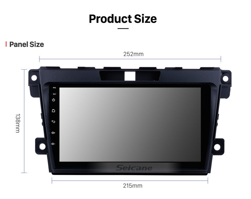 Seicane 2007-2014 Mazda CX-7 9 pulgadas Android 13.0 Soporte del sistema de navegación GPS Reproductor de DVD Mirror Link Pantalla multitáctil OBD DVR Bluetooth Cámara de visión trasera TV USB 4G WIFI