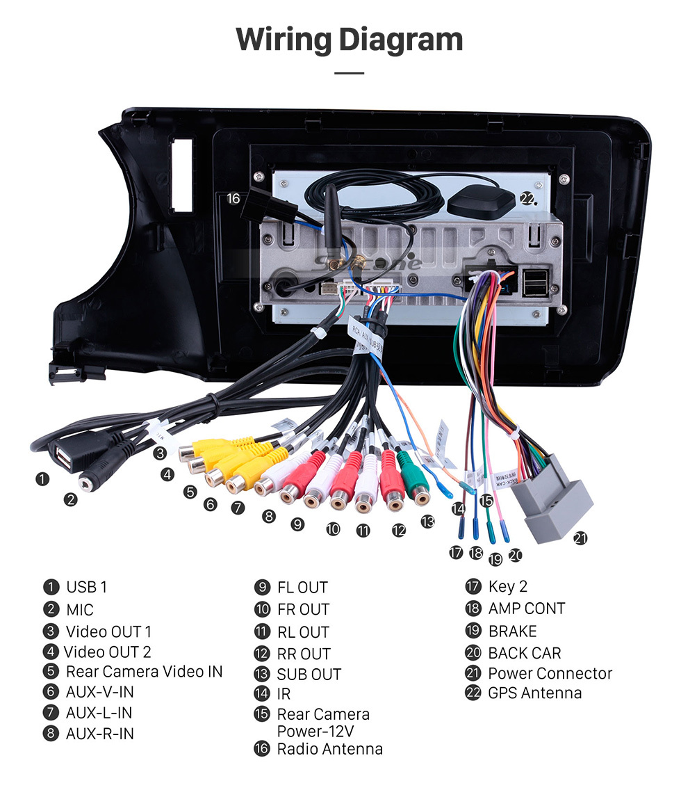 Seicane 10.1 pulgadas Android 11.0 HD Sistema de navegación GPS con radio de pantalla táctil para 2014 2015 2016 2017 Honda CITY (RHD) con Bluetooth Music Mirror Link OBD2 3G WiFi Cámara de respaldo 1080P Video Control de volante AUX