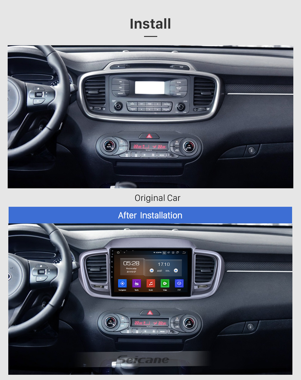 Seicane 10.1 inch For 2015 Kia Sorento RHD Radio Android 10.0 GPS Navigation System with HD Touchscreen Bluetooth Carplay support OBD2 Seicane 10.1 inch For 2015 Kia Sorento RHD Radio Android 10.0 GPS Navigation System with HD Touchscreen Bluetooth Carplay support OBD2