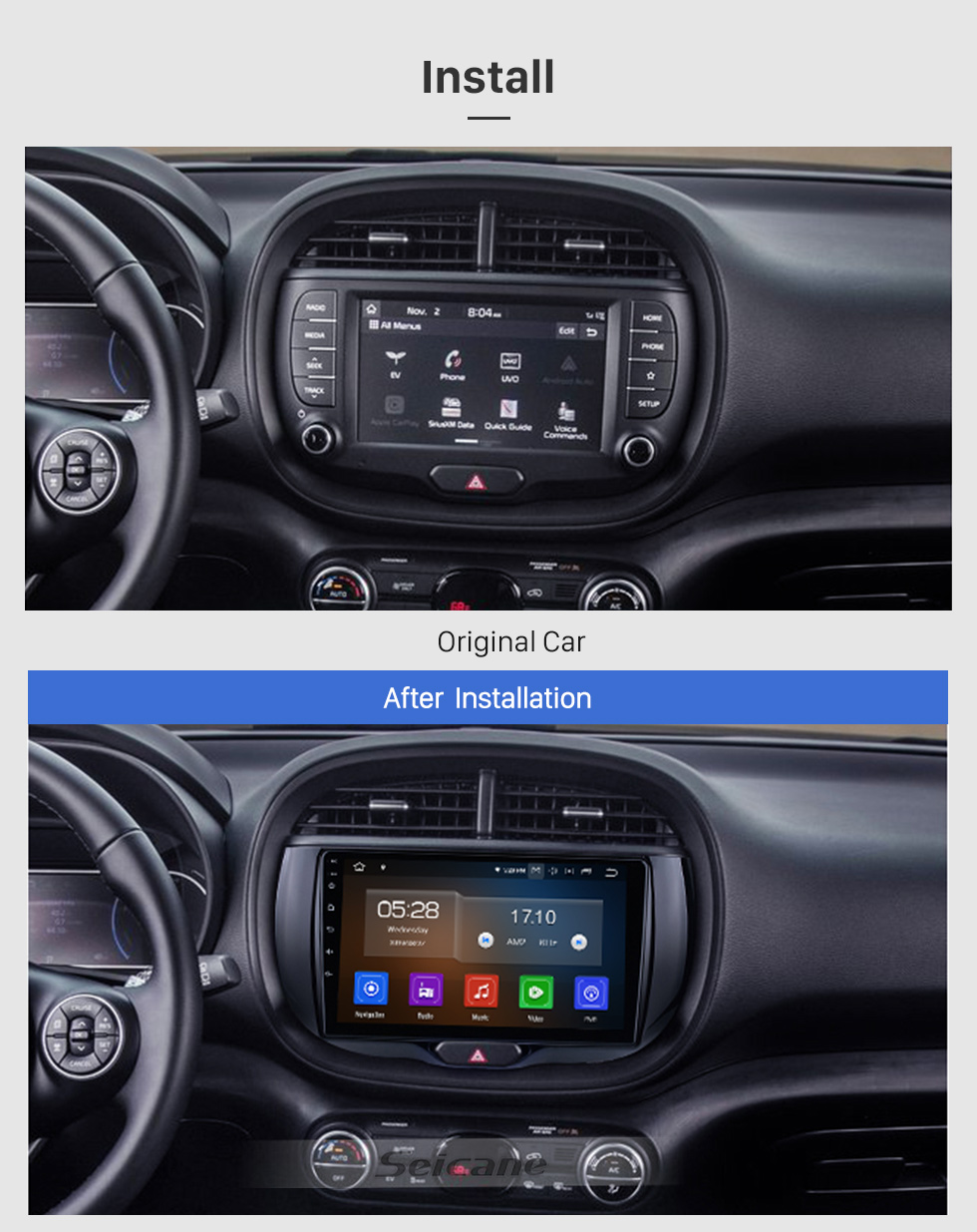 Seicane HD Touchscreen 9 inch for 2019 Kia Soul Radio Android 10.0 GPS Navigation System Bluetooth Carplay support DSP Backup camera Seicane HD Touchscreen 9 inch for 2019 Kia Soul Radio Android 10.0 GPS Navigation System Bluetooth Carplay support DSP Backup camera