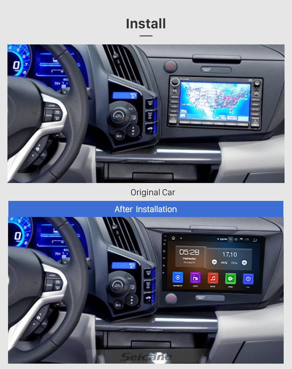 Seicane 9 inch Android 10.0 For 2010 Honda CRZ LHD Radio GPS Navigation System with USB HD Touchscreen Bluetooth Carplay support OBD2 DVR Seicane 9 inch Android 10.0 For 2010 Honda CRZ LHD Radio GPS Navigation System with USB HD Touchscreen Bluetooth Carplay support OBD2 DVR