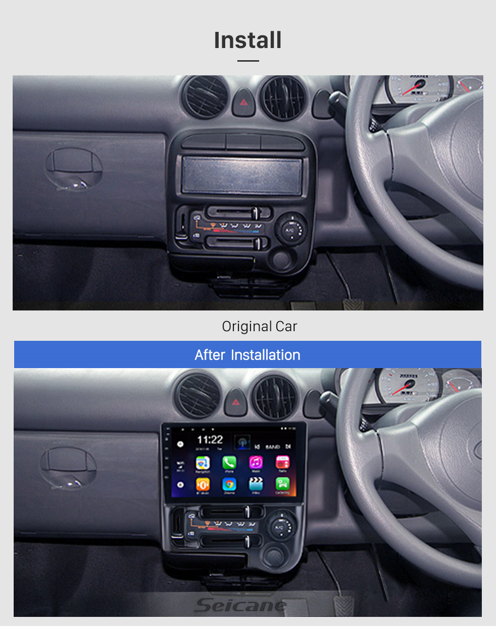 Seicane Android 10.0 HD Touchscreen 9 inch for 2006 2007 2008-2015 Hyundai Santro Radio GPS Navigation System with Bluetooth support Carplay Seicane Android 10.0 HD Touchscreen 9 inch for 2006 2007 2008-2015 Hyundai Santro Radio GPS Navigation System with Bluetooth support Carplay