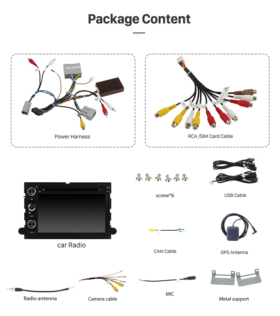 Seicane 7 pouces pour 2006-2009 Ford Fusion/Explorer 2007-2009 Edge/Expedition/Mustang Android 12.0 Radio de navigation GPS Bluetooth HD Écran tactile Prise en charge de Carplay Vidéo 1080P