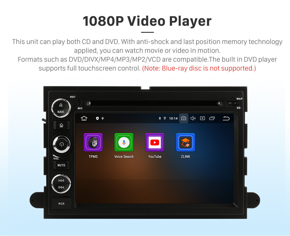 Seicane 7 inch 2006-2009 Ford Fusion/Explorer 2007-2009 Edge/Expedition/Mustang Android 12.0 GPS Navigation Radio Bluetooth HD Touchscreen Carplay support 1080P Video