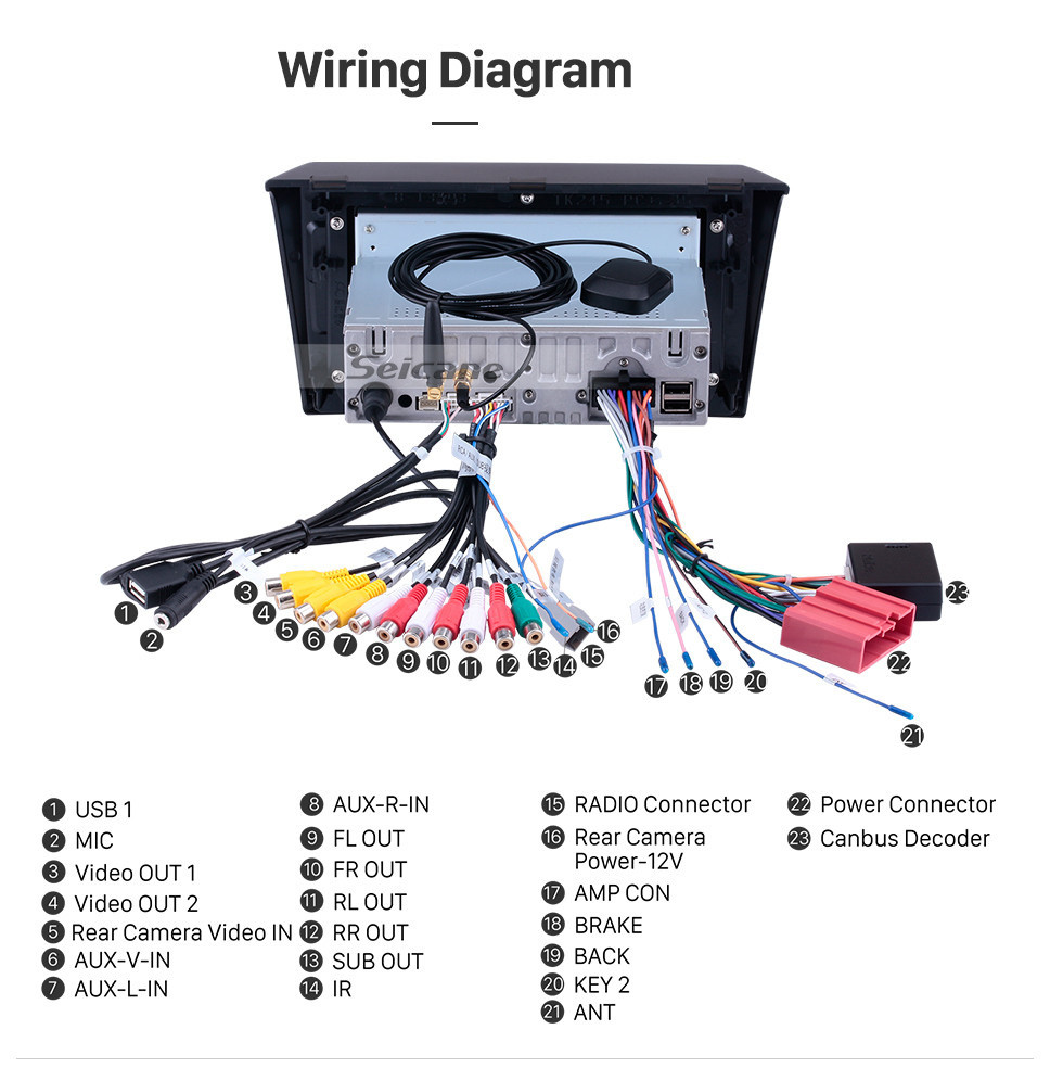 Seicane OEM 2004-2009 Mazda 3 Android 11.0 HD Сенсорный экран 1024 * 600 Сенсорный экран DVD GPS Радио Bluetooth OBD2 DVR Камера заднего вида 1080P Управление рулевым колесом WIFI