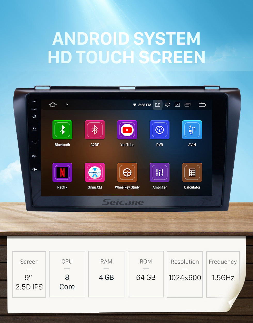 Seicane OEM 2004-2009 Mazda 3 Android 11.0 HD Touchscreen 1024*600 Touchscreen DVD GPS Radio Bluetooth OBD2 DVR Rearview Camera 1080P Steering Wheel Control WIFI Seicane OEM 2004-2009 Mazda 3 Android 11.0 HD Touchscreen 1024*600 Touchscreen DVD GPS Radio Bluetooth OBD2 DVR Rearview Camera 1080P Steering Wheel Control WIFI