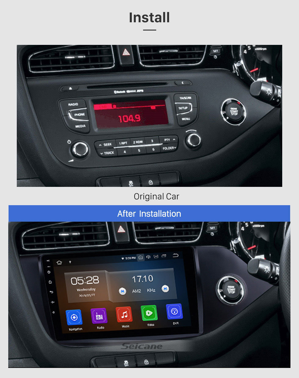 Seicane 2012-2017 KIA CEED RHD 9 inch Multimedia Player Android 13.0 GPS Navigation HD Touchscreen Bluetooth Radio WIFI music Mirror Link support Steering Wheel Control Carplay USB DVD 