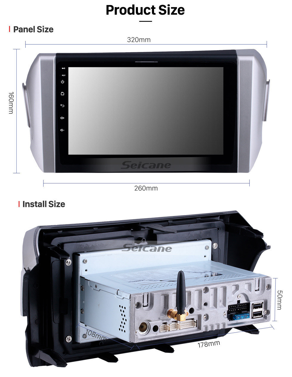 Seicane OEM 9 polegada Android 11.0 Rádio para 2015-2018 Toyota innova RHD Bluetooth Wifi HD Touchscreen Navegação GPS Carplay suporte USB OBD2 TV Digital TPMS