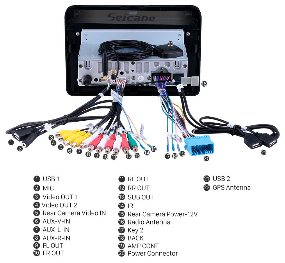 Seicane HD Touchscreen de 10,1 polegadas Android 11.0 para 2008 Honda Fit RHD Rádio Sistema de navegação GPS Suporte para carplay Bluetooth Câmera de backup