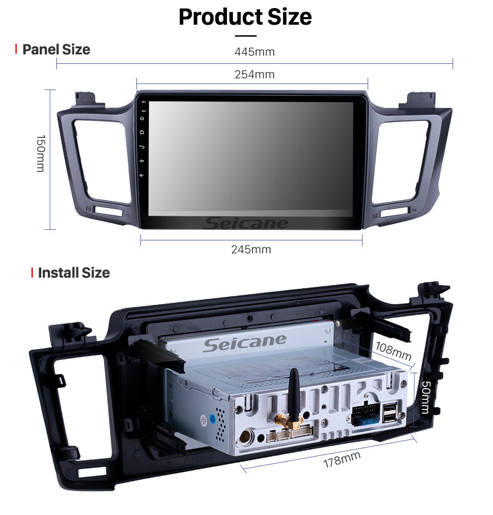 Seicane 10,1 pouces Android 12.0 Radio pour 2013-2016 Toyota RAV4 LHD avec navigation GPS Écran tactile HD Prise en charge Bluetooth Carplay Caméra de recul DAB +