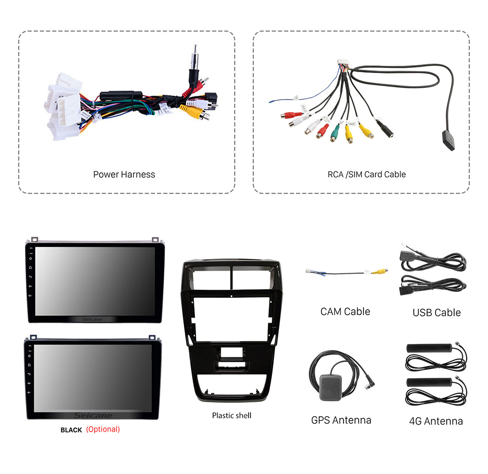 Seicane 2006–2010 Proton GenⅡ Android 13.0 9-дюймовый GPS-навигатор Радио Bluetooth HD с сенсорным экраном USB Carplay Поддержка музыки TPMS DAB+ 1080P Video Mirror Link