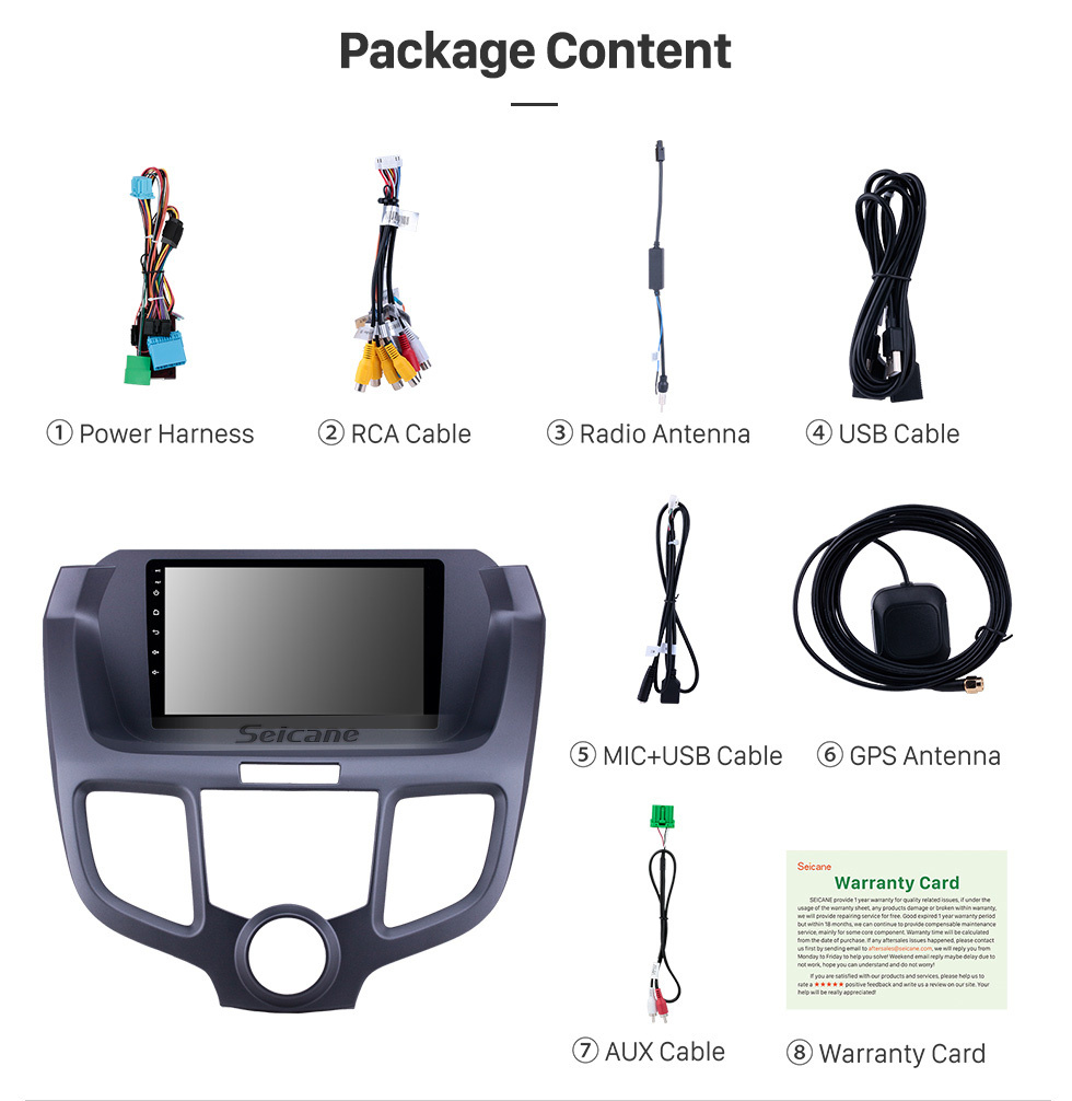 Seicane 2004-2008 Honda Odyssey Android 11.0 9-Zoll-GPS-Navigationsradio Bluetooth HD Touchscreen WIFI USB AUX Carplay-Unterstützung TPMS SWC