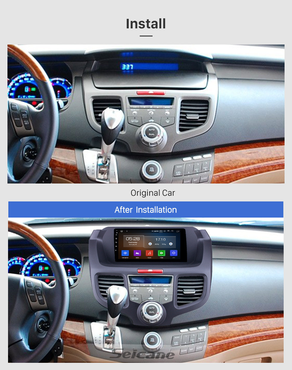 Seicane 2004-2008 Honda Odyssey Android 10.0 9 inch GPS Navigation Radio Bluetooth HD Touchscreen WIFI USB AUX Carplay support TPMS SWC