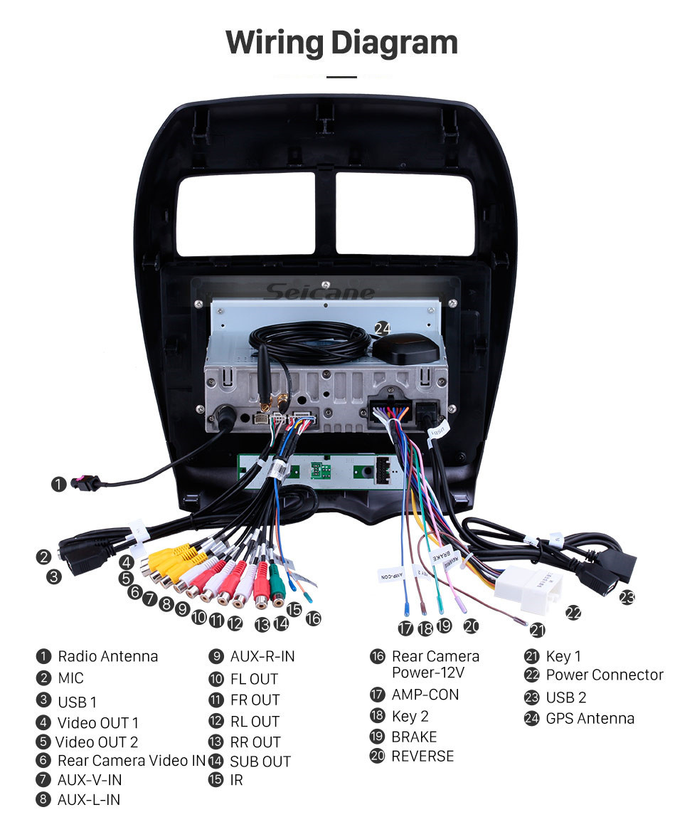 Seicane Android 11.0 GPS Radio 10.1 pulgadas HD Unidad principal con pantalla táctil para 2010-2015 Mitsubishi ASX Peugeot 4008 Sistema de navegación GPS Bluetooth Teléfono WIFI Soporte Mirror Link DVR Control del volante