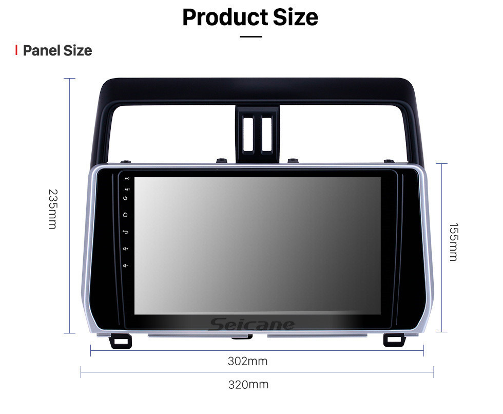 Seicane Radio Android 12,0 de 10,1 pulgadas para 2018 Toyota Prado Bluetooth WIFI HD pantalla táctil navegación GPS Carplay soporte USB TPMS DAB +